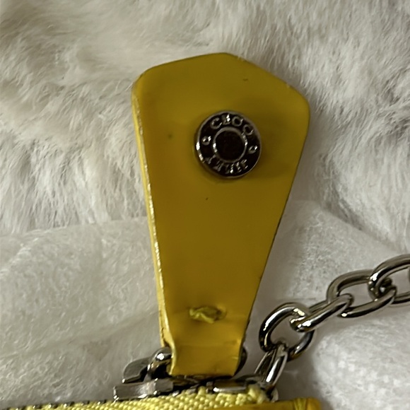Jimmy Choo Yellow patent leather star studded keychain cardholder pouch - Picture 7 of 16